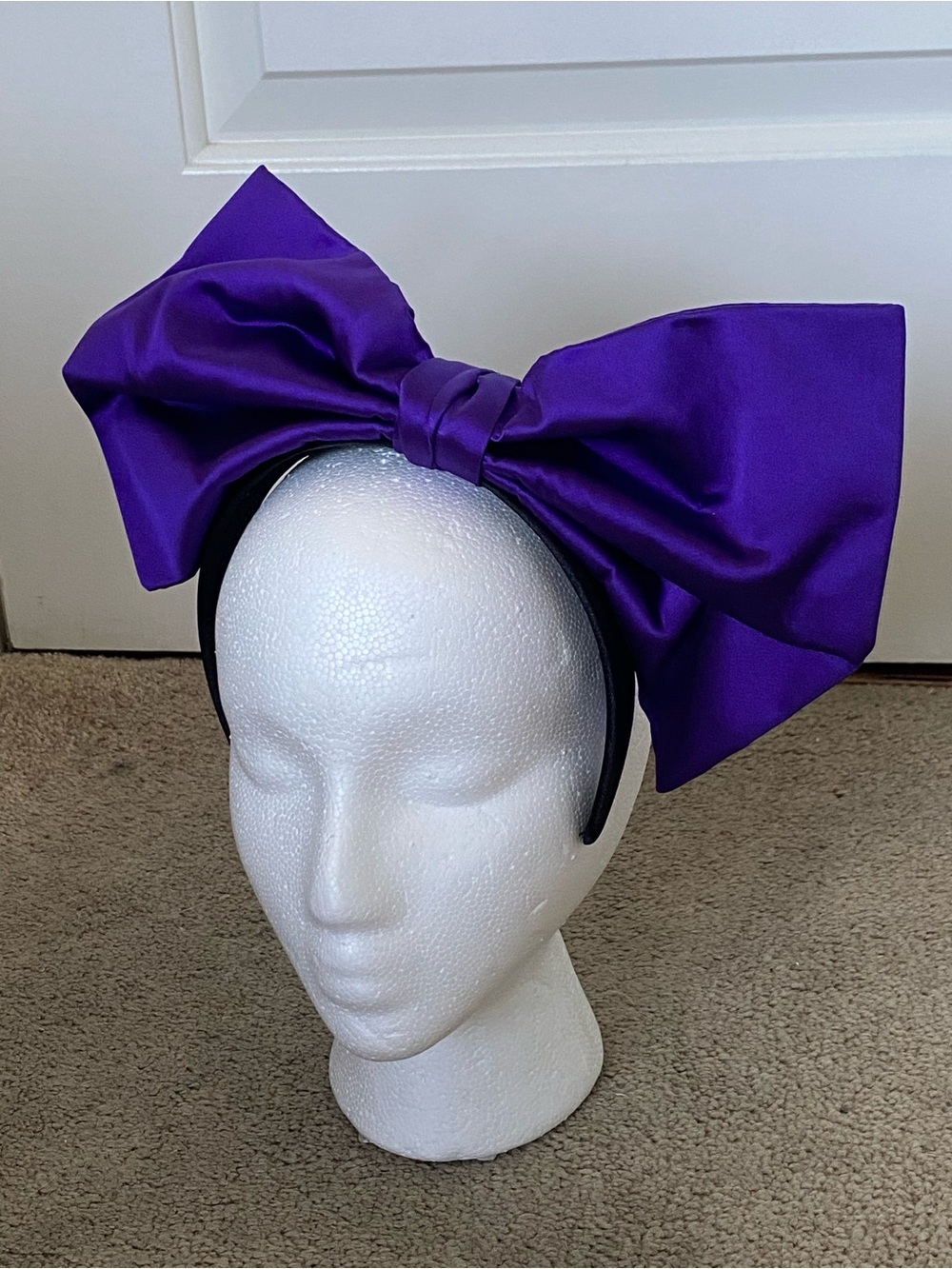 Purple Satin Oversized Bow Headband